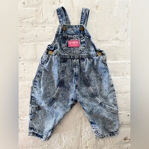 Vintage OshKosh B’Gosh Baby Overalls Acid Wash Denim 3/6 Months Made in USA